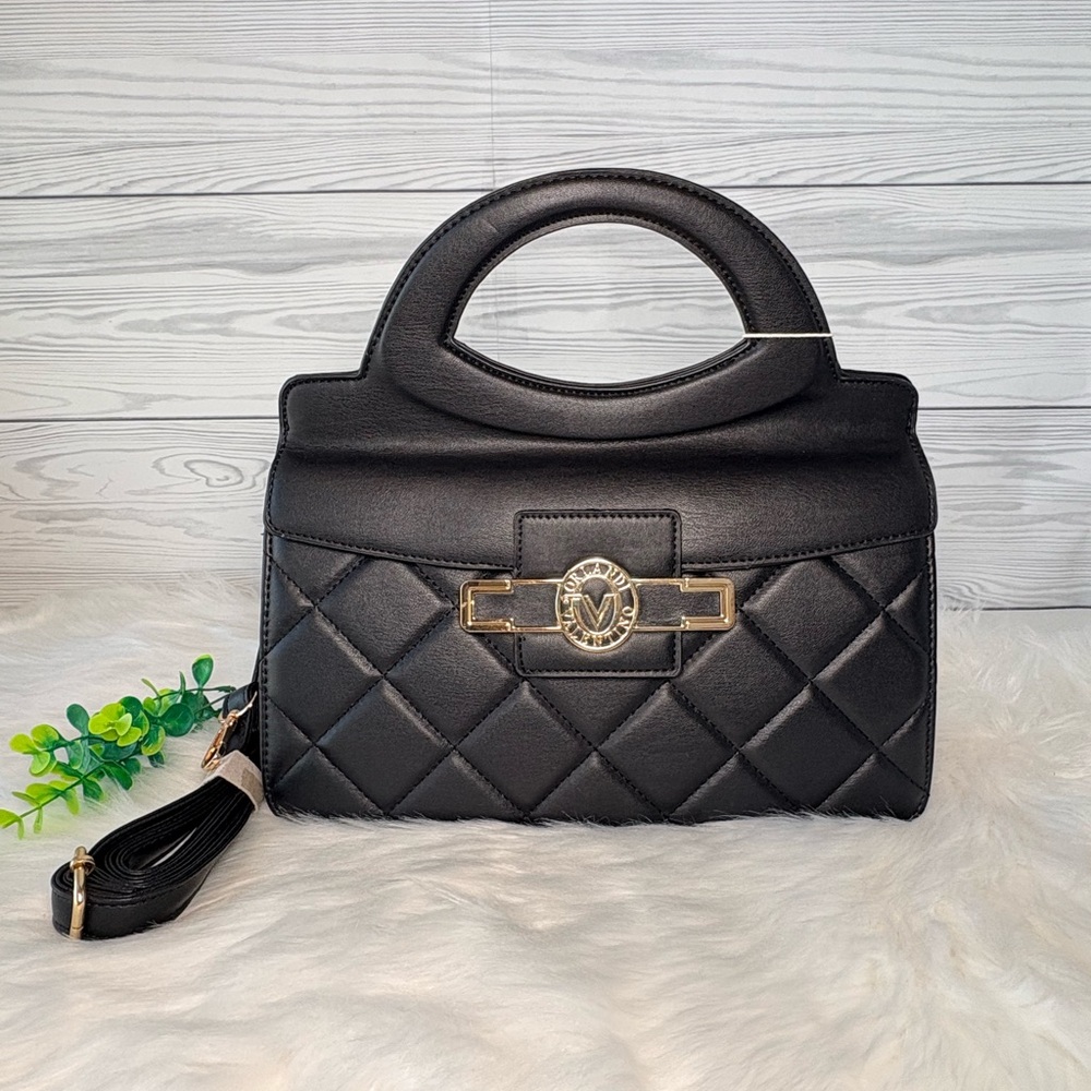 Valentino Orlandi Black Quilted‎ Handbag